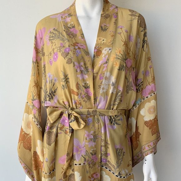 New Wild Bloom Vintage Print Floral Kimono Duster